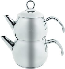 Karaca Belinay Teekanne Set Edelstahl Türkischer Teekocher 0,65L 1,1L