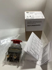 ALLEN BRADLEY 800T-D6D2 PUSHBUTTON RED MUSHROOM HEAD MOMENTARY 1NO 1NC SER T