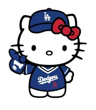 Los Angeles Dodgers Hello Kitty Logo All Weather Vinyl Sticker/Decal MLB
