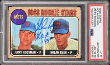Signed Nolan Ryan Rookie Card 1968 Topps 177 PSA Auto 10 🔥 Inscribed HOF '99 🔥