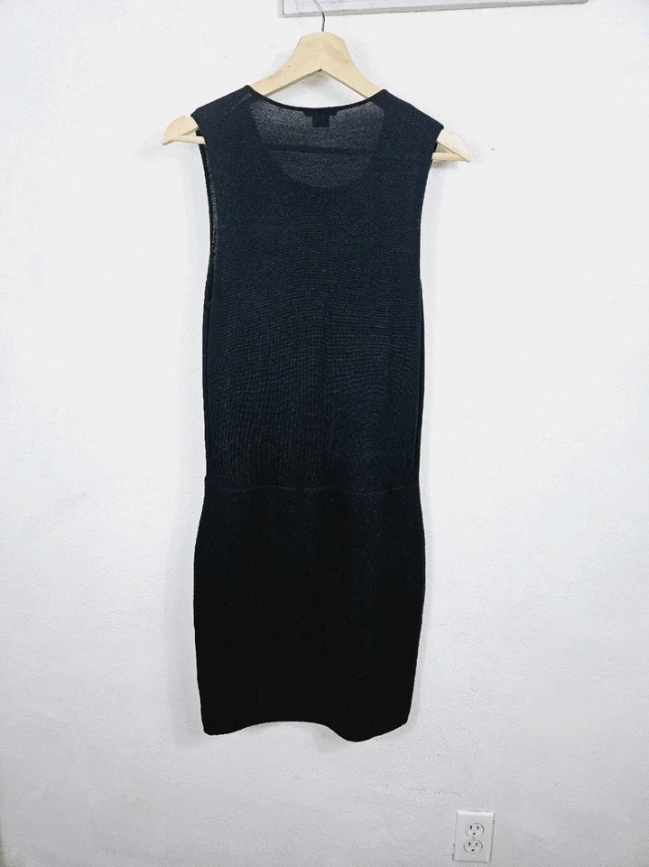 Теория платье средний черный шерсти шелковой смеси коктейльное вечеринки маленький черный платье - Изображение 4 из 4