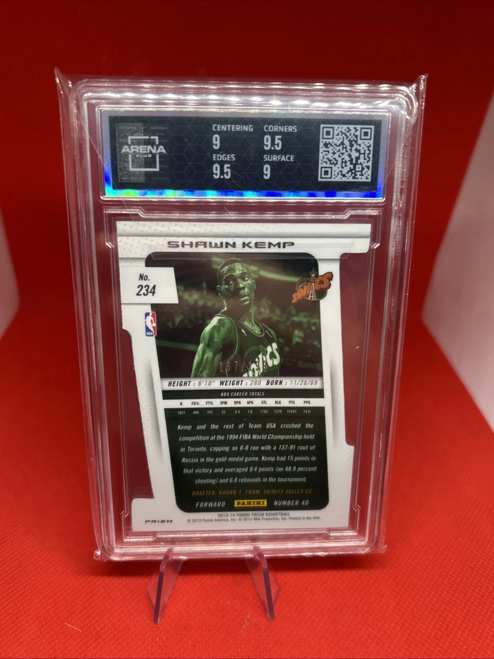 2013-14 Panini Prizm Shawn Kemp #234 Light Blue /199 Seattle Supersonics ACG 9.5 - Image 2 of 2