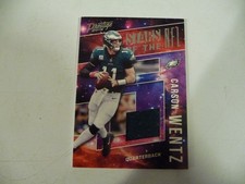 CARSON WENTZ PHILADELPHIA EAGLES 2018 PRESTIGE STARS PLAYER WORN JERSEY CARD
