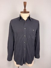Lacoste Purple Blue Long Sleeve Casual Cotton Button Down Shirt Sz 39