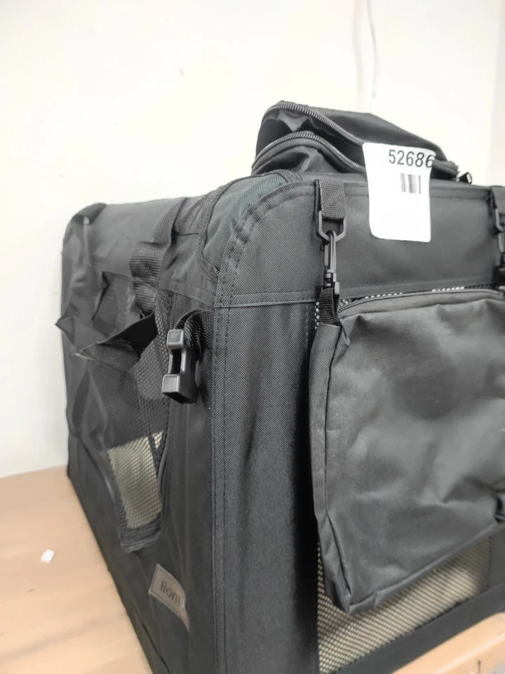 lionto Hundetransportbox faltbar für Reise & Auto, schwarz - Bild 4 von 4