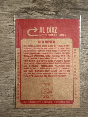 Carta 2024 Al Diaz Samo House of Roulx NYC Street Games #03 Red Rover - Foto 2 di 2