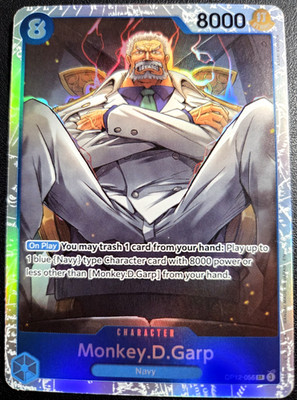 Monkey.D.Garp OP12-056 SR ONE PIECE Tcg Card Game NM BLUE