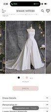 Sottero and Midgley Ivory Satin Strapless A-Line Wedding Dress US 12 Train