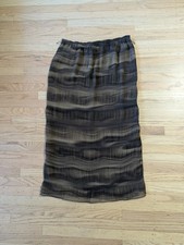 Josephine Chaus Maxi Skirt Size 12 Brown Sheer Layered Elastic Waist Boho