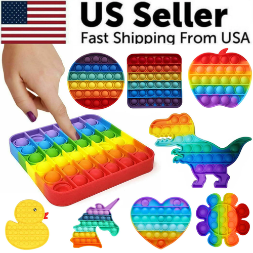 Pop It Fidget Toy Push Bubble Sensory Stress Relief Square Game Kids Adults