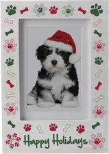 Happy Holidays Dog Paw Picture Frame