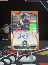 2023 Bowman Chrome Axel Sanchez 1st True Orange Auto 01/25 Seattle Mariners