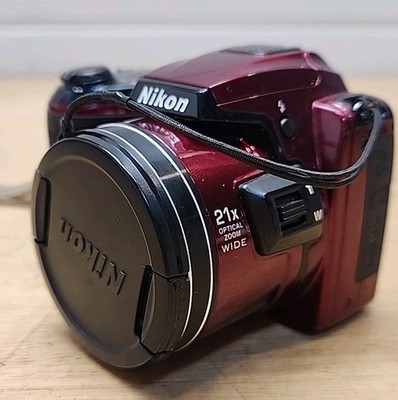 Red Nikon Coolpix L120 Digital Camera 14.1 MP / 21x Optical Zoom