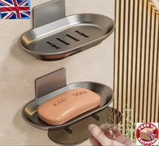 Aluminium Alloy Soap Dish Wall Mounted No Drilling Self Draining Holder