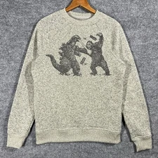 Lucky Brand Godzilla vs King Kong Sweatshirt Mens Small Shearless Fleece