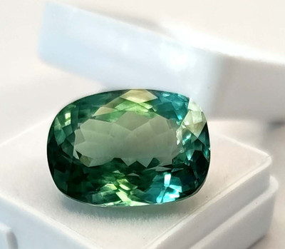 Green Parti Sapphire Cushion Cut 21-23 Ct Natural Loose Certified Gemstone RK062