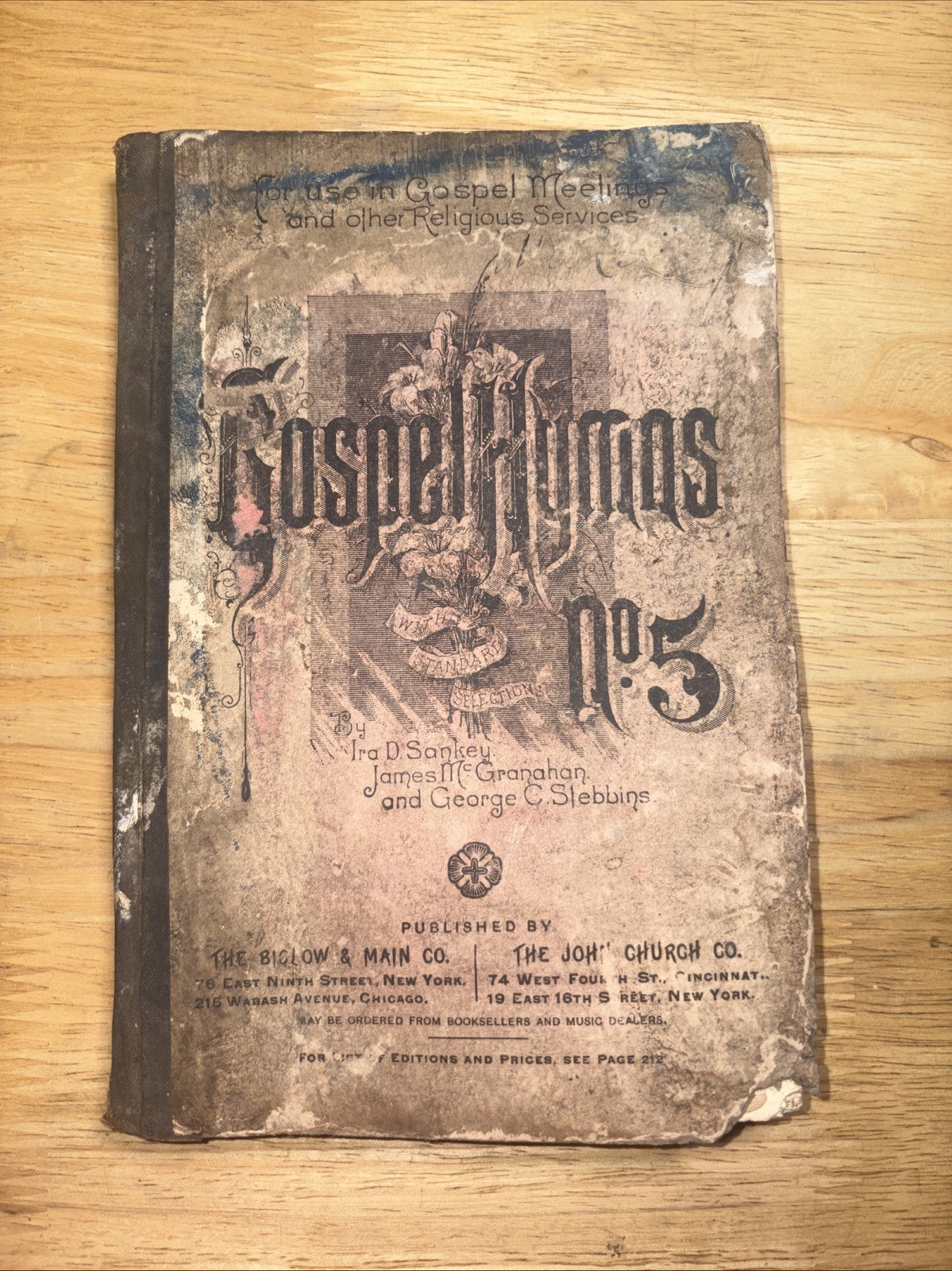 VINTAGE Gospel Hymns No 5 Christian Song Book Copyright 1890