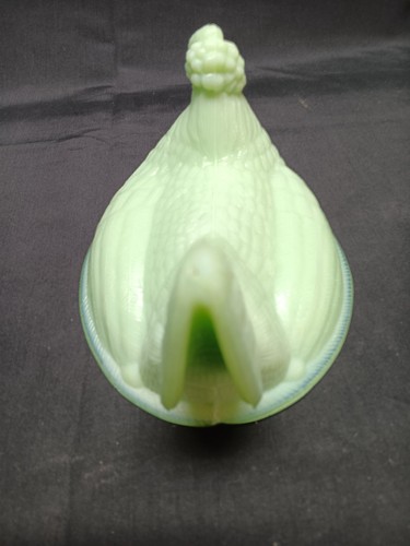 Glass Jadeite Hen On A Nest Top Only - Picture 3 of 5