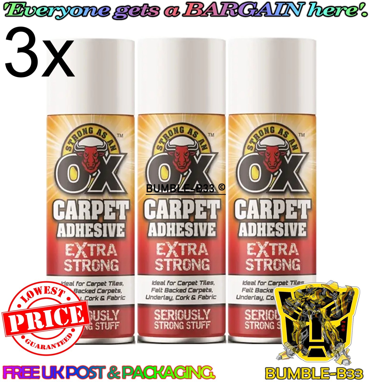6 x Strong As an Ox Carpet Adhesive Spray | Multi-Purpose 500ml - Image 8