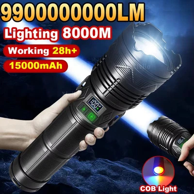Lampe Torche LED Tactique Ultra Puissante USB Rechargeable Camping Peche - Photo 1/4