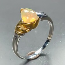 Fine Art Schmuck natürlicher Opal Ring 925 Sterling Silber Größe 8 /R471293