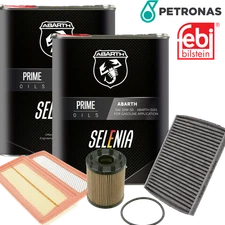 4L Petronas Selenia Abarth Oil 10W50 Filter Set Ölservicekit for Fiat 500 Abarth