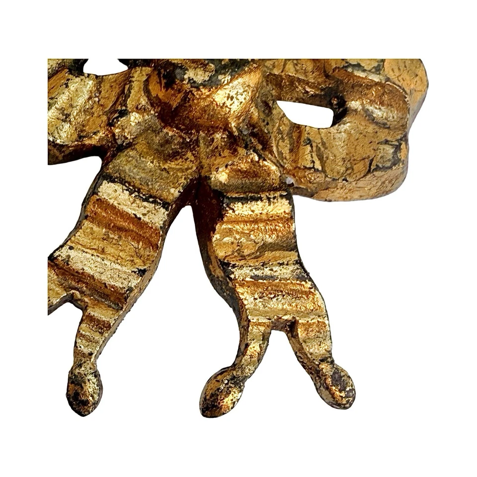 Vintage French Gold Gilt Bronze Metal Ribbon Picture Hook Cover * Price is for 1 - Image 2 of 4