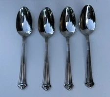4 Oneida BALTIMORE 18/10 Stainless Flatware Soup Spoons Indonesia Silverware