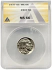 1937 Buffalo Nickel ANACS MS66 Indian Head Nickel