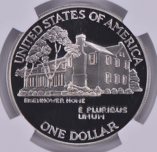 1990-P Eisenhower Commemorative Dollar Prestige Set PF69 UCAM NGC Brown *5707 - Picture 4 of 5