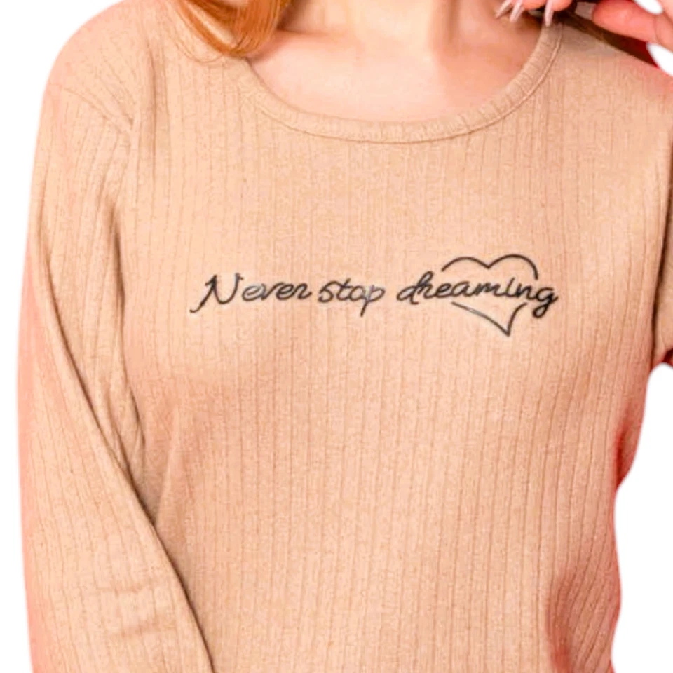 Restos Conjunto Pijama Mujer Pijama con Camiseta Manga Larga y Pantalón Homewear M-2XL - Imagen 3 de 4