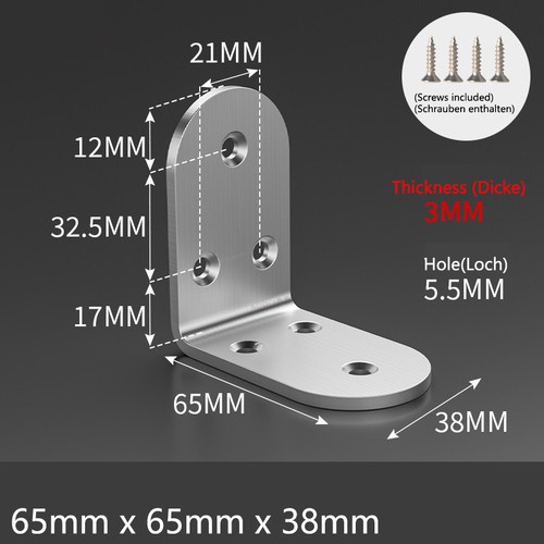 Heavy-duty Stainless Steel Right Angle L Shape Brace Bracket -Shelf Support - Picture 33 of 36