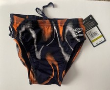 SPEEDO Endurance Brief. Team Navy Orange NEW Size 24