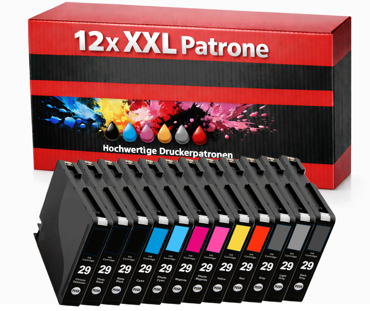 12 cartucce inchiostro Canon Pixma Pro 1 PGI 29 XL