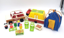 Vintage 1979 Fisher Price Play Family Car Pop-Up Camper Set 992 with Extras