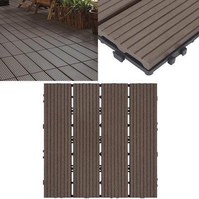 22 Stück Balkon Bodenbelag WPC Terrassenfliesen Holzoptik Balkonfliesen Klick...