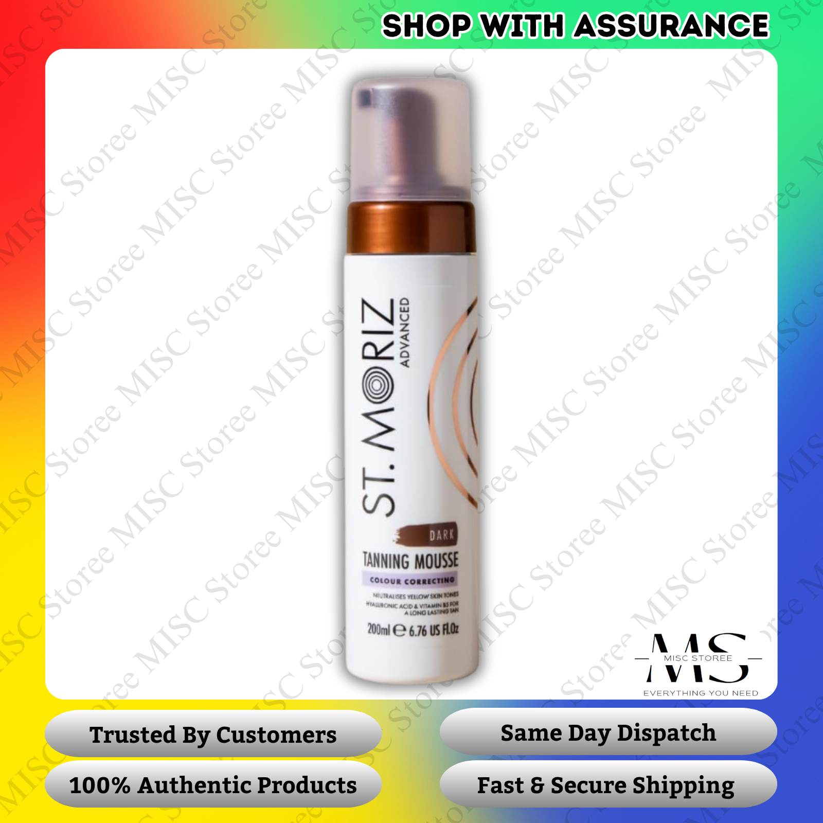 St. Moriz Advanced Colour Correcting Fake Tan Mousse Dark 200ml | Colour Correcting Self Tan Mousse Purple Undertones to Neutralise Yellow Tones Darker Skin for a Natural Looking Dark Tan - Image 2