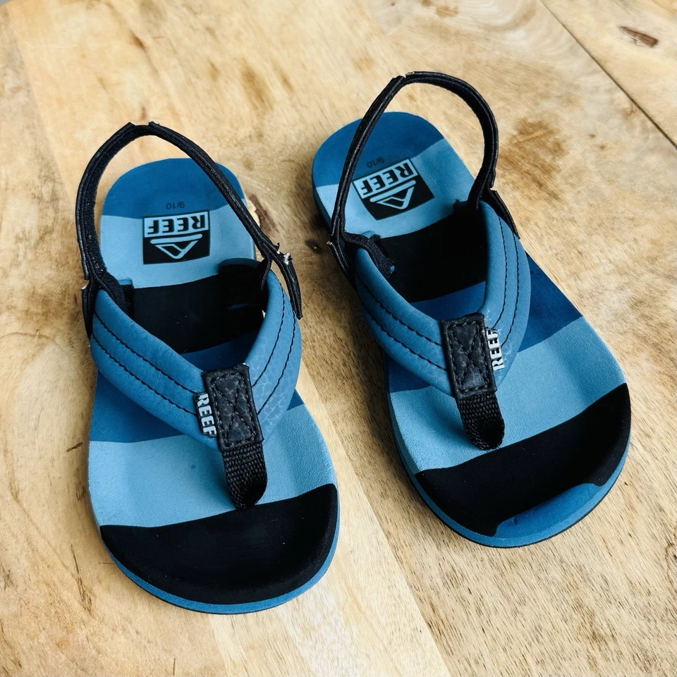 Sandalias REEF Ahi para niños talla 9/10 chanclas correa para el tobillo playa piscina zapatos azules Foto 3 de 4