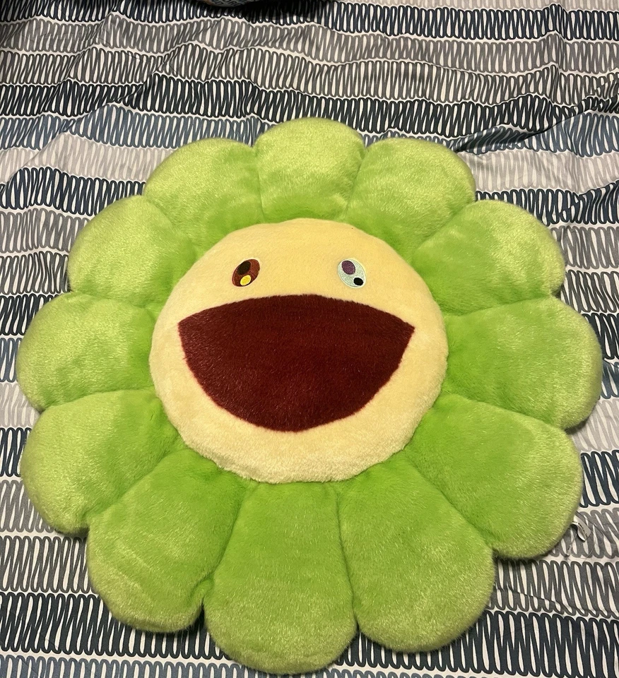 Juego de 2 Peluches Flor Takashi Murakami Verde Lima y Marrón Sin Etiquetas Nuevo Foto 2 de 4