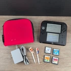 Nintendo 2DS FTR-001 with AC Adapter, 4 Games, Memory Card, and Case