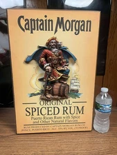 Vintage Captain Morgan Original Spiced Rum 3D Wooden Sign 19”x13” Bar Area Decor