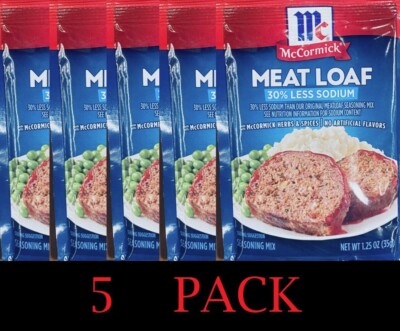 5x McCormick MEAT LOAF Seasoning Mix 30% LESS SODIUM Herbs & Spices 1.5oz 5 PACK