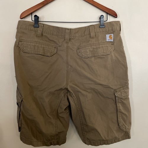 Pantalones Cortos Carhartt Caqui Anti Desgarro Trabajo Carga Para Hombres 36 Fuerza Calce Relajado RN# 14806 - Imagen 9 de 14