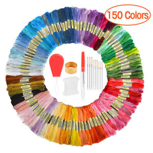 Lot 150 Cross Stitch Thread Embroidery Floss Sewing Skeins 100% Cotton Line