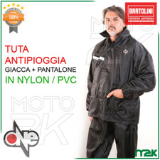 TUTA IMPERMEABILE ANTI PIOGGIA GIACCA PANTALONE VENTO TAGLIA S NERA NYLON PVC