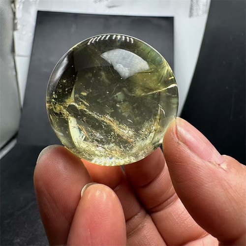 87g Top Natural Rainbow Citrine Quartz Ball Crystal Reiki Sphere Reiki Healing - Picture 3 of 9