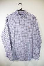 Ralph Lauren Men s Dress Shirt L Purple Blue Gingham Check Long Sleeve Classic