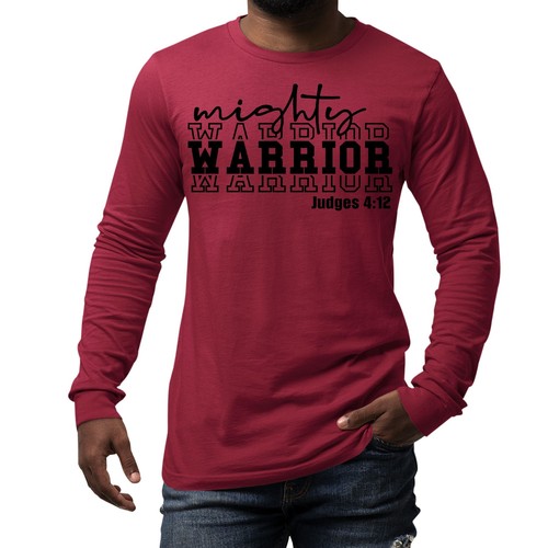 Herren Langarm Grafik T-Shirt Mighty Warrior schwarz Illustration - Bild 16 von 60