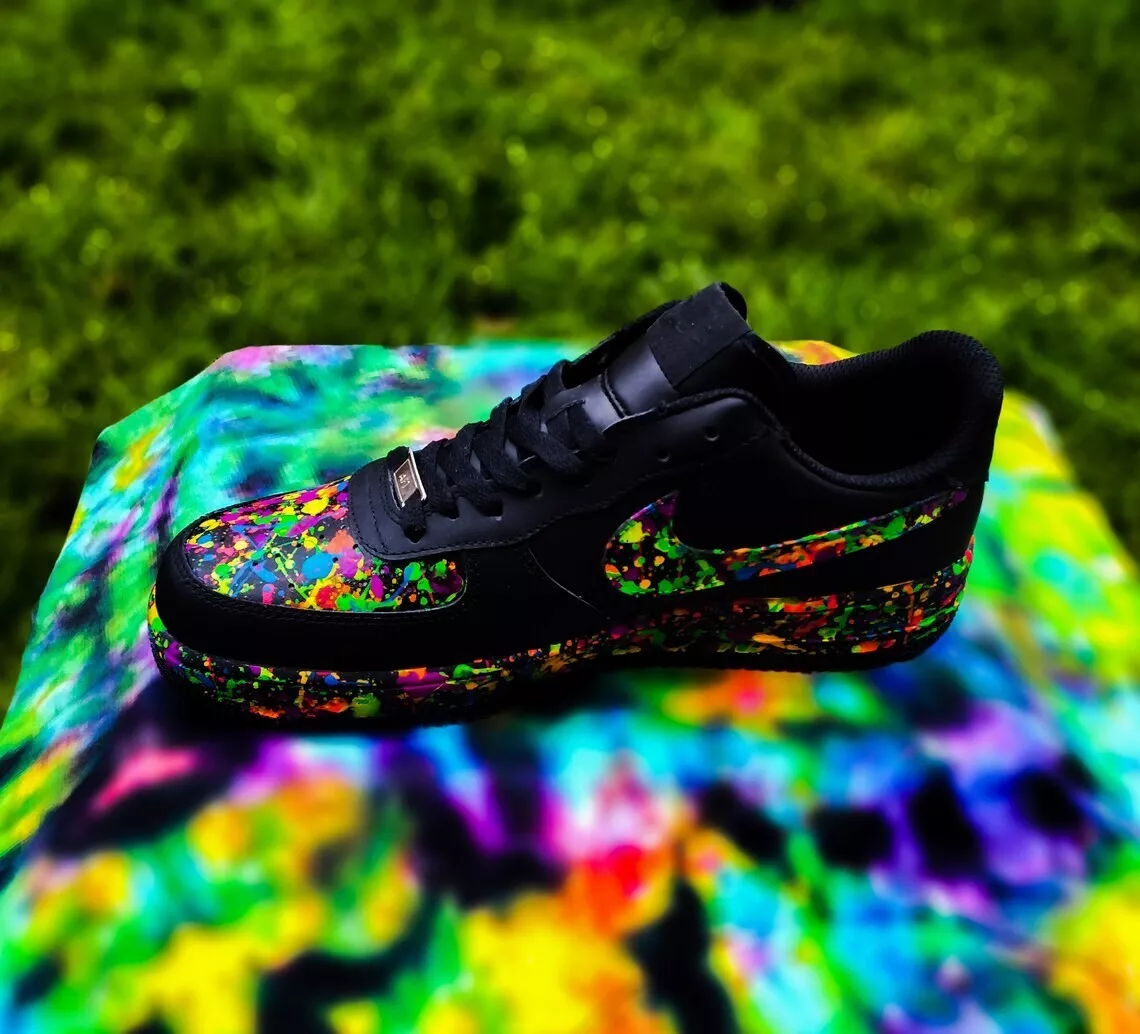 Nike Custom Air Force 1 Rainbow Tie Dye Splatter UK Ubuy