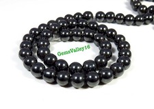 NATURAL BLACK HEMATITE GUNMETAL BALLS SHAPE SMOOTH BEADS 14" STRAND GV-699a